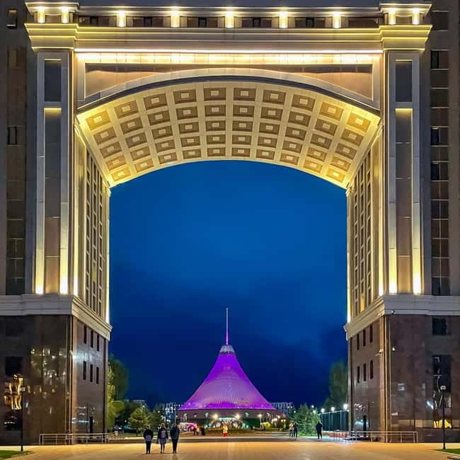 Astana City Tour: Explore Night City with a Certified Guide - Palace of Peace and Reconciliation: a pyramid under lights
