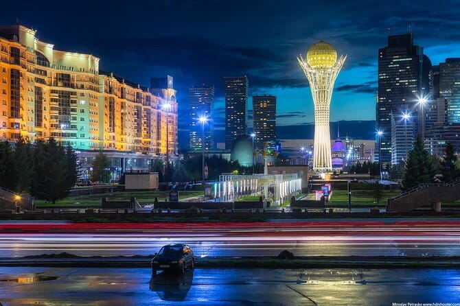 Guided Night Time Tour of Astana in a Private Car - Bayterek Tower and the Symbol of Modern Astana